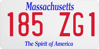 MA license plate 185ZG1