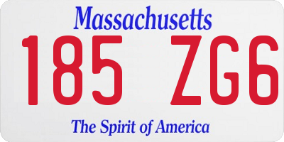 MA license plate 185ZG6