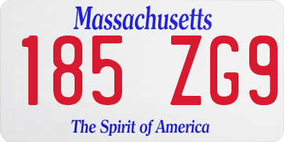 MA license plate 185ZG9