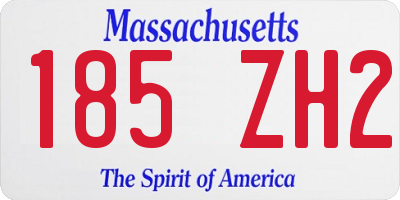 MA license plate 185ZH2