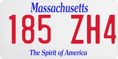 MA license plate 185ZH4