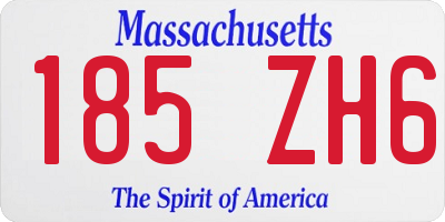 MA license plate 185ZH6