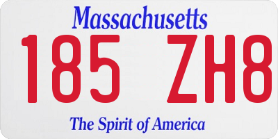 MA license plate 185ZH8
