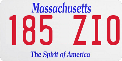 MA license plate 185ZI0