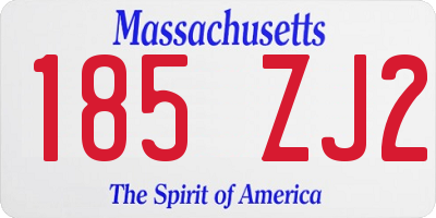 MA license plate 185ZJ2