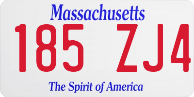 MA license plate 185ZJ4