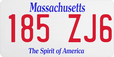 MA license plate 185ZJ6