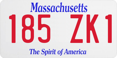 MA license plate 185ZK1