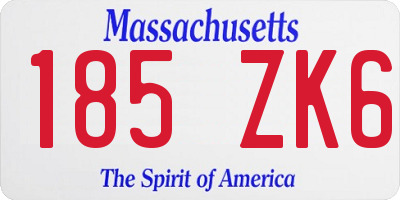 MA license plate 185ZK6