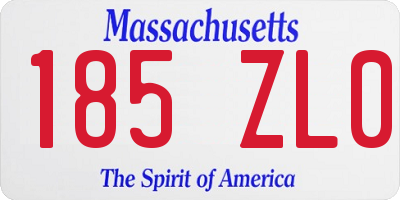 MA license plate 185ZL0
