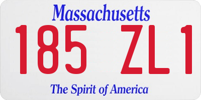 MA license plate 185ZL1