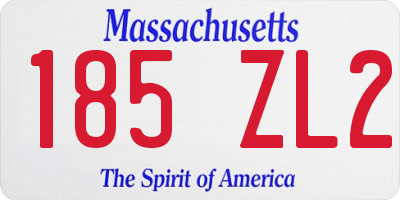 MA license plate 185ZL2