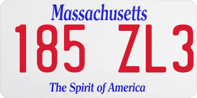 MA license plate 185ZL3