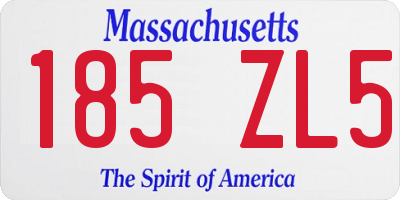 MA license plate 185ZL5