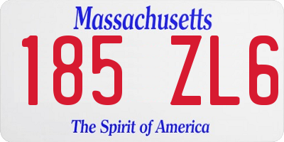 MA license plate 185ZL6