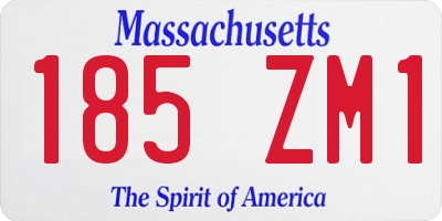 MA license plate 185ZM1