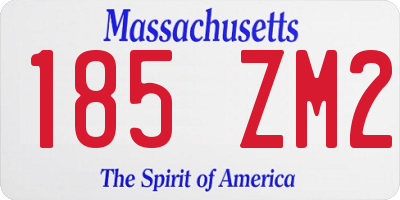 MA license plate 185ZM2