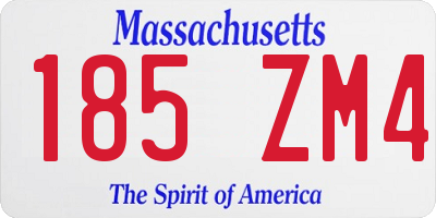 MA license plate 185ZM4
