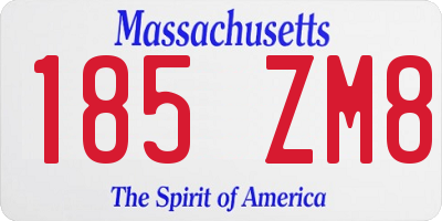 MA license plate 185ZM8