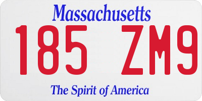 MA license plate 185ZM9