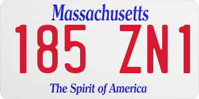 MA license plate 185ZN1