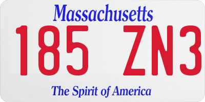 MA license plate 185ZN3
