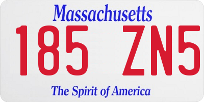 MA license plate 185ZN5