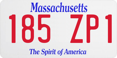 MA license plate 185ZP1