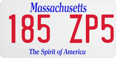 MA license plate 185ZP5