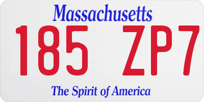 MA license plate 185ZP7