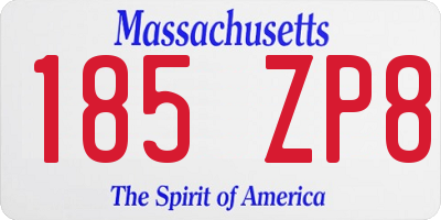 MA license plate 185ZP8
