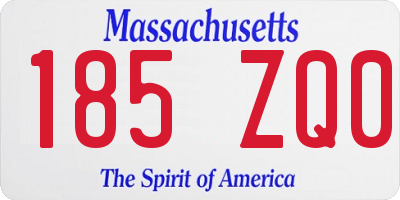MA license plate 185ZQ0