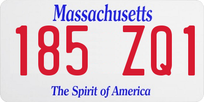 MA license plate 185ZQ1