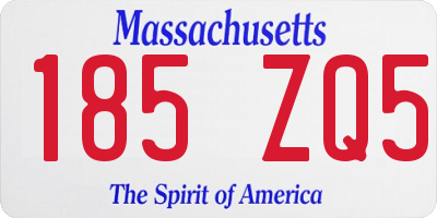 MA license plate 185ZQ5