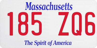 MA license plate 185ZQ6