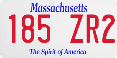 MA license plate 185ZR2