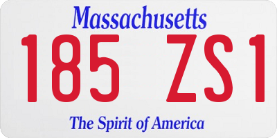 MA license plate 185ZS1