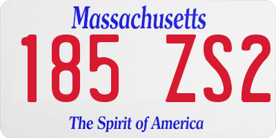 MA license plate 185ZS2