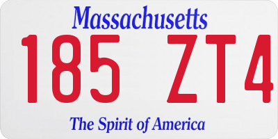 MA license plate 185ZT4
