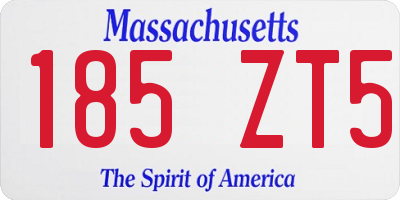 MA license plate 185ZT5