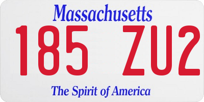 MA license plate 185ZU2