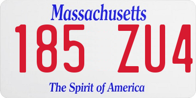 MA license plate 185ZU4