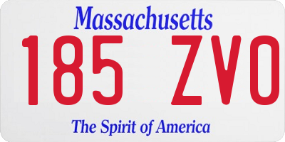 MA license plate 185ZV0