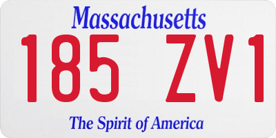 MA license plate 185ZV1