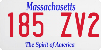 MA license plate 185ZV2