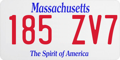 MA license plate 185ZV7