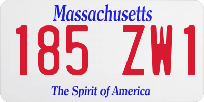 MA license plate 185ZW1