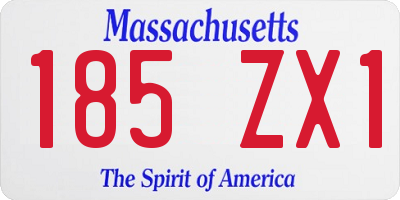 MA license plate 185ZX1