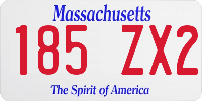 MA license plate 185ZX2