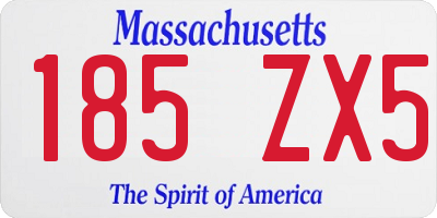 MA license plate 185ZX5